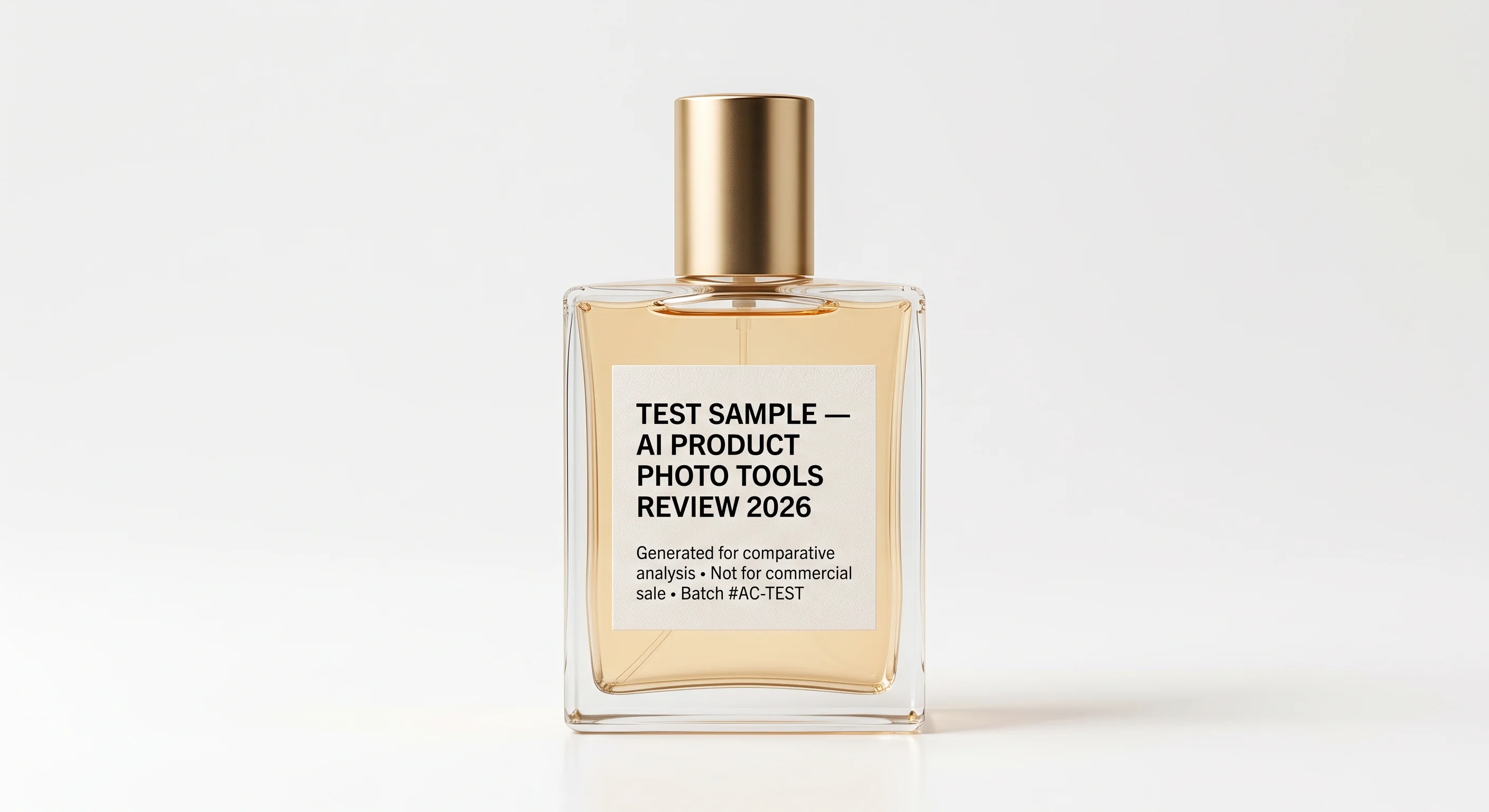 The raw input image: a plain studio shot of the test fragrance bottle on a white background