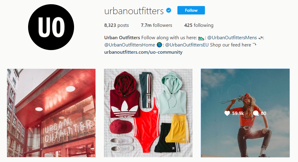 Urban Outfitters Instagram