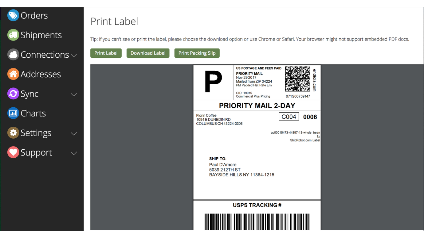 Shopify Shipping Label Template