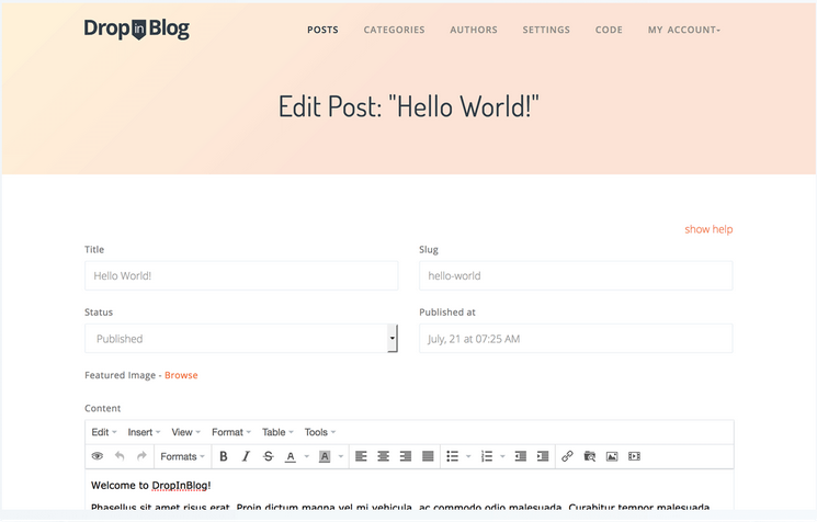 DropInBlog Editor