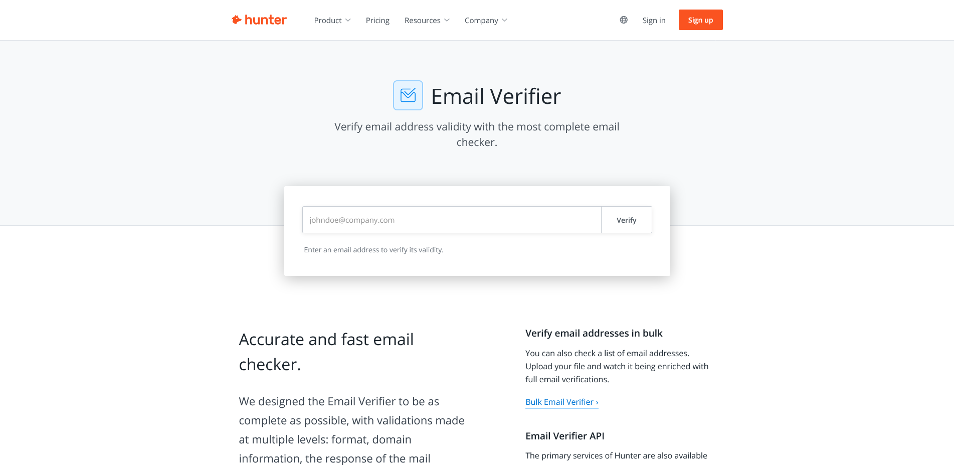 Hunter Email Verification Tool