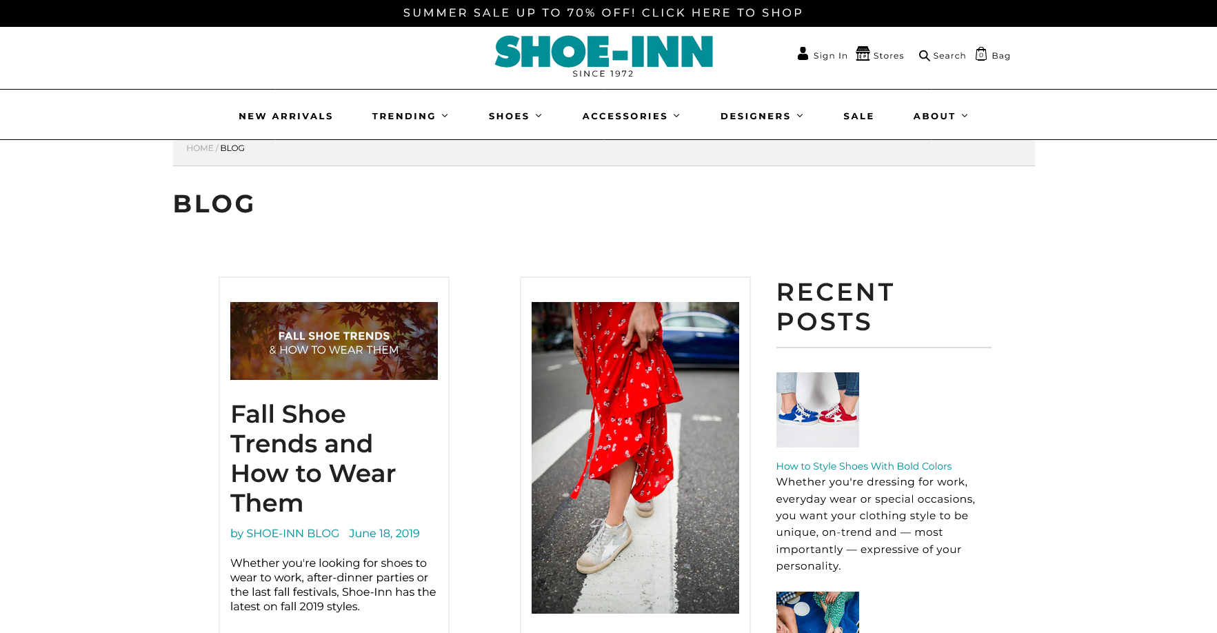 Shoe Website Design Blog