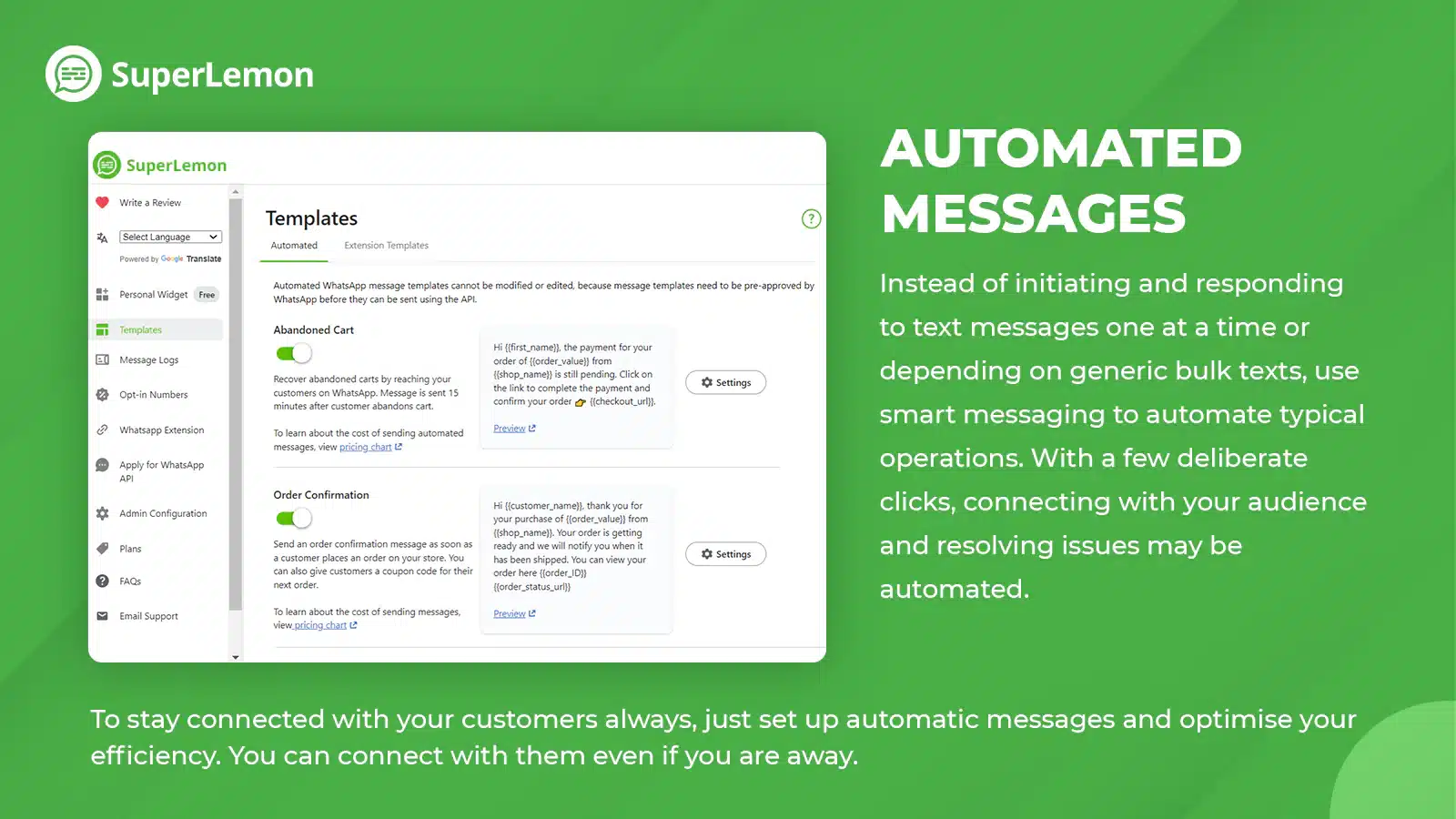 SuperLemon-app-automated-messages