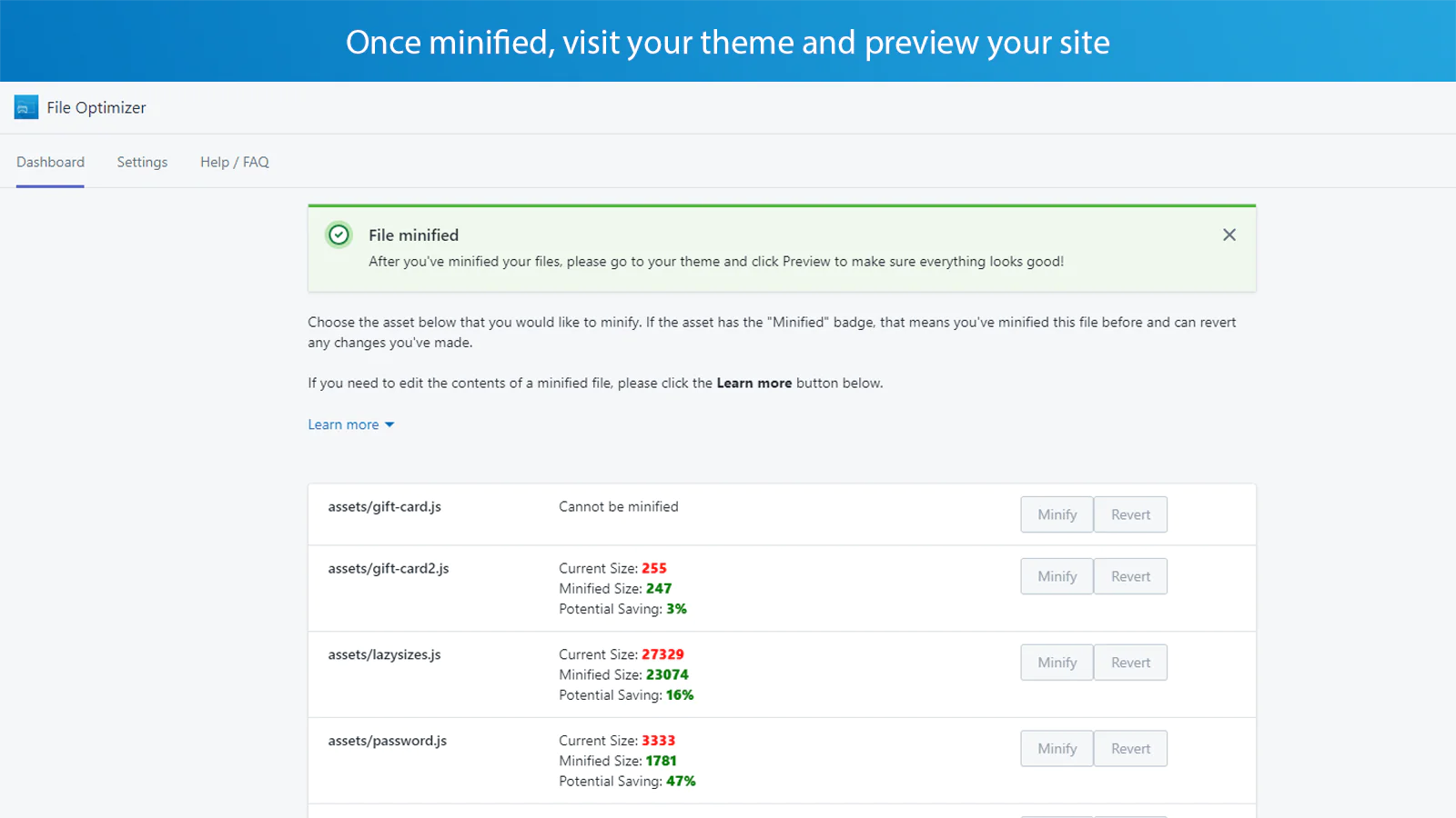 minifyme-file-optimizer-preview-site