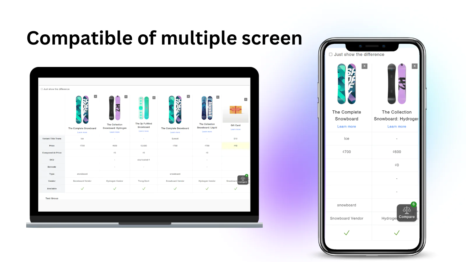 ldt-product-compare-app-multipe-screens